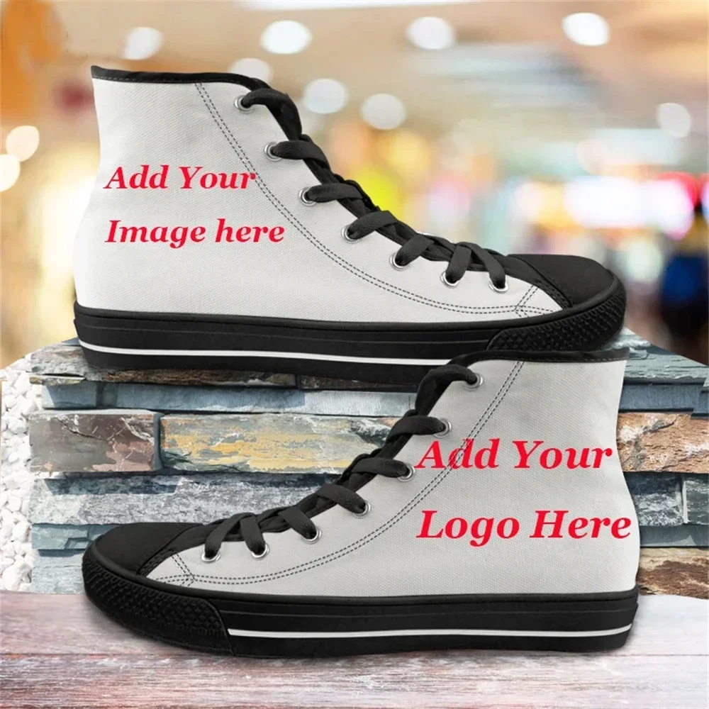 Women Shoes Logo - Sepatu Kanvas High Top Unisex Custom