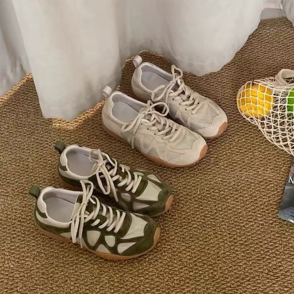 Women'S Shoes Casual Sneakers - Sepatu Sneakers Vintage Patchwork Bertali Untuk