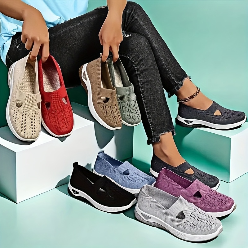 Women'S Shoes With Arch Support - Sepatu Sneakers Rajut Wanita Musim Semi