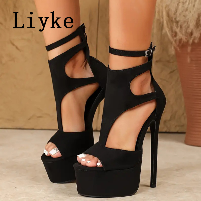 Leopard Print Heels - Sepatu Sandal Platform Hak Tinggi Ekstrim
