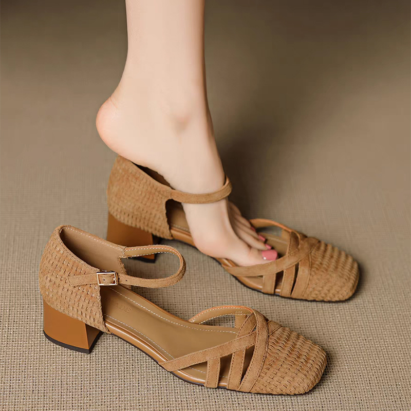 Sandal Hak Tinggi Tenun Retro  - Women'S Shoes Veja ulasan dan harga